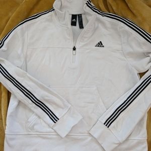 Women's Adidas cropped quarter zip sweatshirt with kangaroo pocket